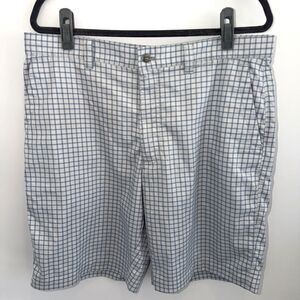 Callaway Golf Shorts Men’s Sz 34 Gray Plaid Stretch Performance Preppy Classic
